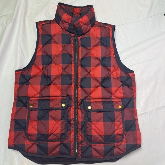J. Crew Red and Black Plaid Vest - Picture 13 of 13